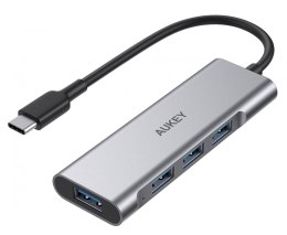 AUKEY CB-C94 HUB USB-C aluminiowy | Ultra Slim | 4w1 | 4xUSB 3.1