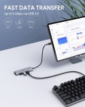 AUKEY CB-C94 HUB USB-C aluminiowy | Ultra Slim | 4w1 | 4xUSB 3.1