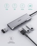 AUKEY CB-C94 HUB USB-C aluminiowy | Ultra Slim | 4w1 | 4xUSB 3.1