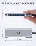 AUKEY CB-C94 HUB USB-C aluminiowy | Ultra Slim | 4w1 | 4xUSB 3.1