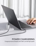 AUKEY CB-CC2 OEM nylonowy kabel Quick Charge USB C - USB C | 2m | 5Gbps | 60W PD | 20V