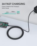 AUKEY CB-CC3 OEM nylonowy kabel Quick Charge USB C - USB C | 3m | 5Gbps | 60W PD | 20V