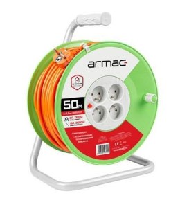 Armac Przedłużacz bębnowy 50M 4X2P+Z 16A 3680W 3x1.5MM H05vv-F