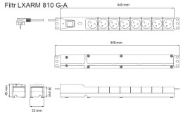 Lestar Listwa przeciwprzepięciowa LXARM 810, 3L, PDU, 1,5m, czarna