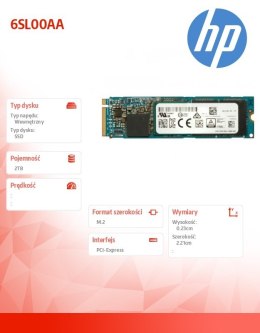 HP Inc. Dysk SSD 2TB TLC PCIe3x4 NVMe M2 6SL00AA