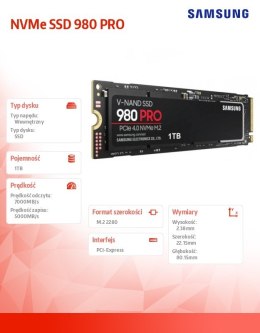 Samsung Dysk SSD 980PRO Gen4.0x4 NVMeMZ-V8P1T0BW