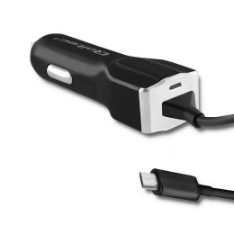 Qoltec Ładowarka samochodowa Qoltec 12-24V | 12W | 2.4A | kabel MicroUSB