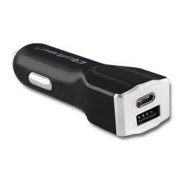 Qoltec Ładowarka samochodowa Qoltec 12-24V | 5V | 3A | USB + USB-C