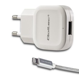 Qoltec Ładowarka sieciowa Qoltec 12W 5V 2.24A USB Lightning MFI Biała