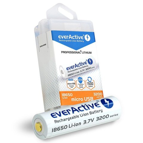 Everactive Akumulator 18650 3,7V everActive Li-ion 3200mAh micro USB