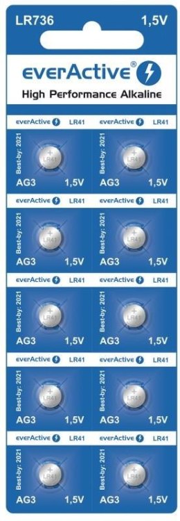 Everactive Baterie alkaliczne mini everActive G3 LR736 LR41 10 sztuk