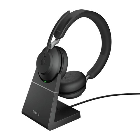 JABRA Słuchawki bezprzewodowe z mikrofonem Jabra Evolve2 65, Link380a UC Stereo Desk Stand Black