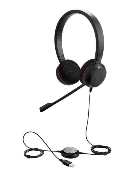 JABRA Słuchawki przewodowe z mikrofonem Jabra Evolve 20 MS Stereo, USB-A czarne