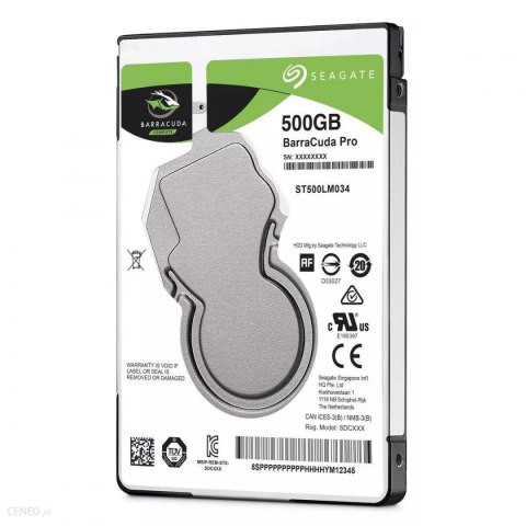 Seagate Dysk SEAGATE ST500LM034 BarraCuda® 2.5" 500 GB 7200 128MB SATA 6Gb/s