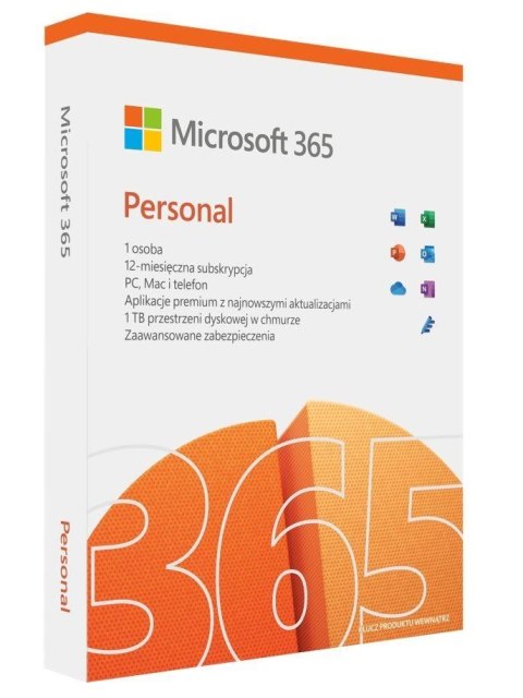 Microsoft Oprogramowanie Microsoft M365 Personal Polish Subscription P8 EuroZone 1 License Medialess 1 Year