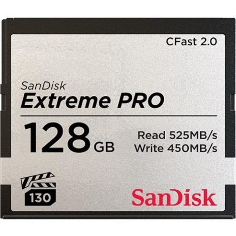 SanDisk Karta pamięci Compactflash SanDisk Extreme PRO 128GB 525/450 MB/s CFAST 2.0