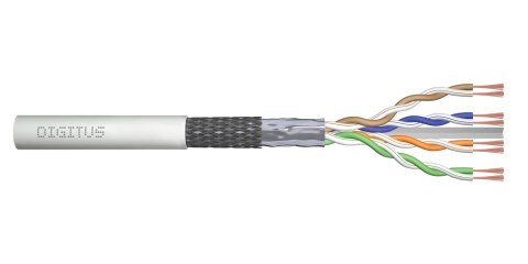 Digitus Kabel teleinformatyczny patchcordowy DIGITUS kat.6, SF/UTP, linka, AWG 26/7, LSOH, 100m, szary, karton