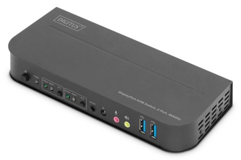 Digitus Przełącznik KVM DIGITUS 2 portowy DisplayPort do 1 port DP/HDMI 4K 60Hz 2xUSB audio