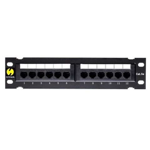 NETRACK Patch panel 10'' Netrack 12-portów kat. 5e UTP LSA, naścienny, ze wspornikiem