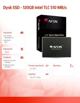 AFOX Dysk SSD - 120GB Intel TLC 510 MB/s