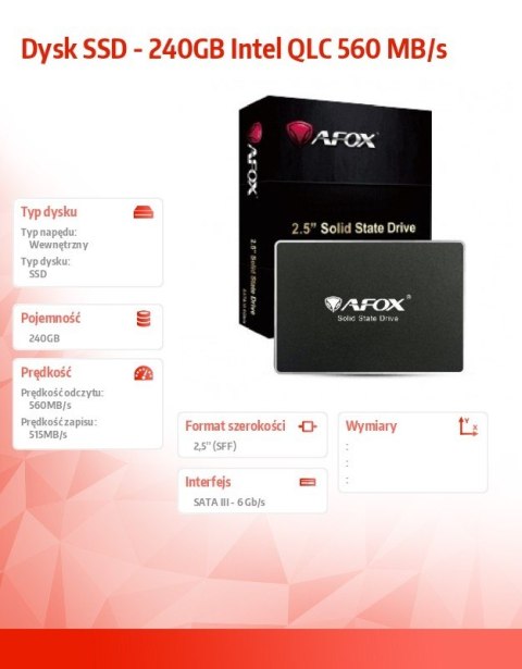 AFOX Dysk SSD - 240GB Intel QLC 560 MB/s