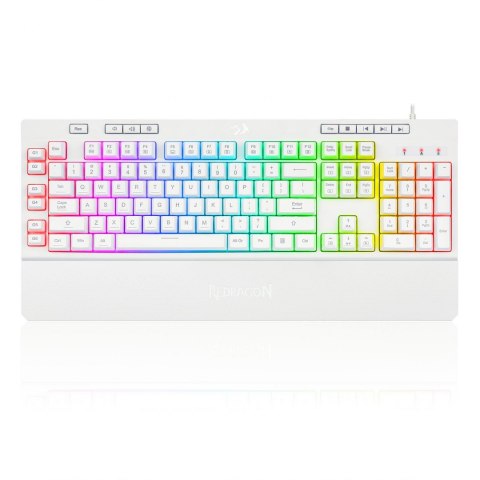 REDRAGON Klawiatura przewodowa Redragon K512W-RGB Shiva White Gaming Biała