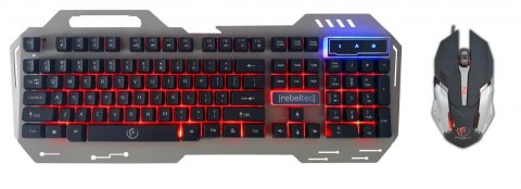 Rebeltec Zestaw przewodowy klawiatura + mysz Rebeltec INTERCEPTOR 2 Gaming USB szary metal