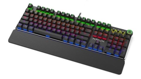 KRUX Klawiatura przewodowa Krux Crato PRO RGB Outemu Brown czarna