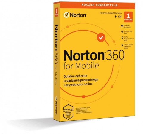 Norton Oprogramowanie Norton360 Mobile PL 1 użytkownik, 1 urządzenie, 1 rok 21426915