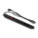 Qoltec Listwa zasilająca CB do szafy RACK | 19cali | 1U | 16A | PDU | 6xSCHUKO | 2m