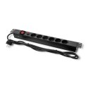 Qoltec Listwa zasilająca CB do szafy RACK | 19cali | 1U | 16A | PDU | 6xSCHUKO | 2m