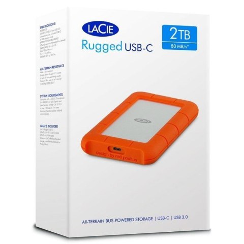 Seagate Dysk zewnętrzny LaCie Rugged 2TB USB 3.1 2,5'' STFR2000800