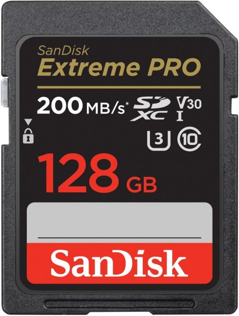 SANDISK KARTA SANDISK EXTREME PRO SDXC 128GB 200/90 MB/s C10 V30 UHS-I U3