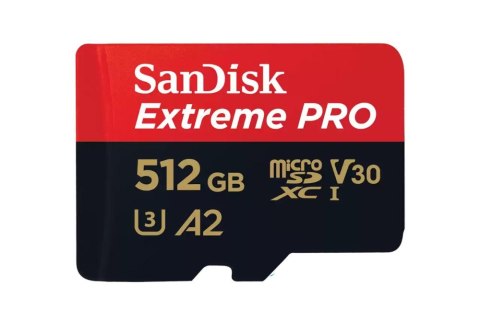 SANDISK KARTA EXTREME PRO microSDXC 512GB 200/140 MB/s A2 C10 V30 UHS-I U3