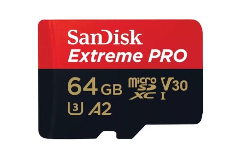 SANDISK KARTA EXTREME PRO microSDXC 64GB 200/90 MB/s A2 C10 V30 UHS-I U3