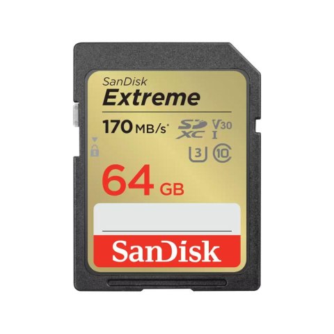 KARTA SANDISK EXTREME SDXC 64GB 170/80 MB/s C10 V30 UHS-I U3