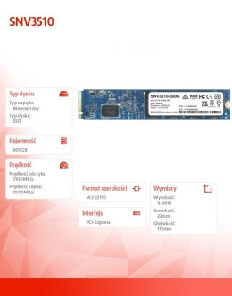 Synology Dysk SSD SATA M2 22110 800GB SNV3510-800G