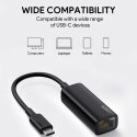 AUKEY Karta sieciowa CB-A30 aluminiowa USB-C Gigabit 10/100/1000 Mbps RJ45 | 1 Gb/s | USB 3.0 Typ C | diody LED