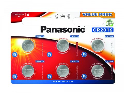 PANASONIC PANASONIC BATERIA LITOWA CR2016 - 6 szt blister