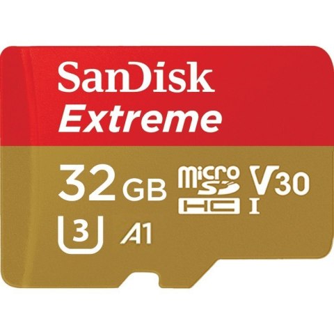 SANDISK KARTA SANDISK EXTREME microSDHC 32 GB 100/60 MB/s A1 C10 V30 UHS-I U3 - GoPro