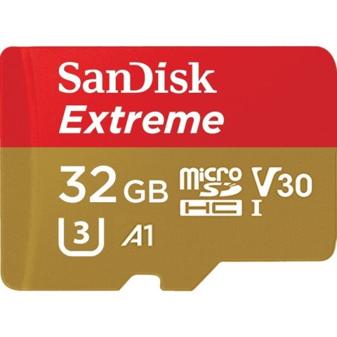 SANDISK KARTA SANDISK EXTREME microSDHC 32 GB 100/60 MB/s A1 C10 V30 UHS-I U3 Mobile