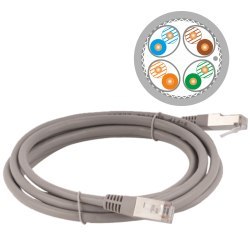 Patchcord S/FTP A-LAN KKS6ASZA2.0 (RJ45 - RJ45 ; 2m; S/FTP; kat. 6a; kolor szary)