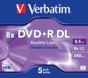 Płyta DVD Verbatim 43541 (8,5GB; 8x; 5szt.; Slim Case)