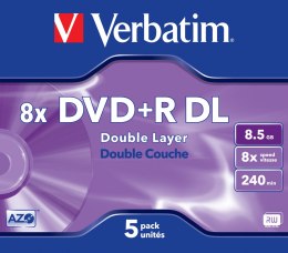 Płyta DVD Verbatim 43541 (8,5GB; 8x; 5szt.; Slim Case)