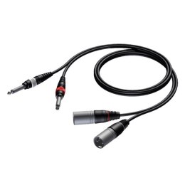 PROCAB Kabel 2X XLR Męski - 2X 6.3MM złącze męskie mono 3M