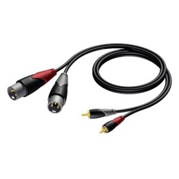 PROCAB Kabel 2x XLR Męski-2X RCA/ CINCH Męski 1,5 M