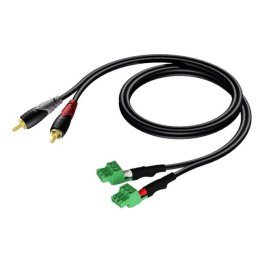 PROCAB Kabel 2x RCA/Cinch - 2x Kostka elektryczna (3 tory-3,81 mm) 1m