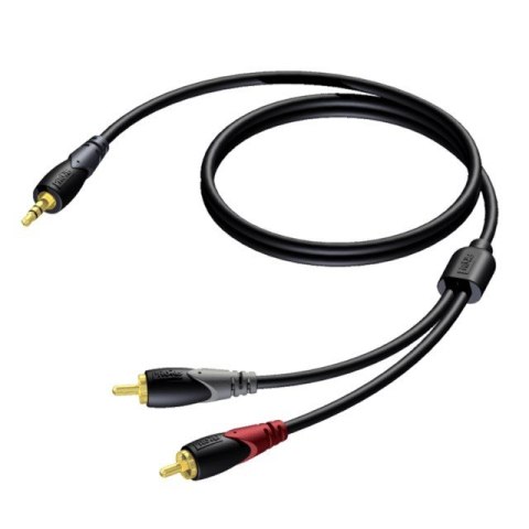 PROCAB Kabel 3,5 mm Jack Męski Stereo - 2x RCA/Cinch Męski 3 m