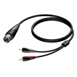 PROCAB Kabel XLR Męski - 2x RCA/Cinch Męski 3 m