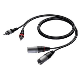 PROCAB Kabel audio 2x XLR męski - 2x RCA/CINCH męski 1.5m